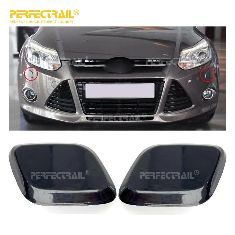 PERFECTRAIL BM51-13L019 BM51-13L018 Auto Body Parts Black Head Lamp Headlight Washer Jet Cover Cap for Ford Focus 2012-2014