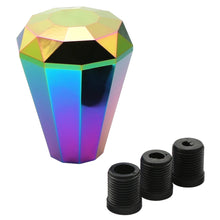 Load image into Gallery viewer, Universal Neo Chrome Aluminium Diamond Gear Shift Knob with M8 / M10 / M12 Adaptors - Automatic