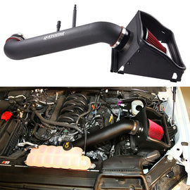 Ford F-150 XL / XLT 2015-2020 5.0L V8 Aluminium Cold Air Intake with Heat Shield - Black / Red