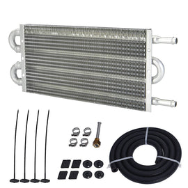 Universal 10-Row Aluminium Tube and Fin Transmission Oil Cooler 15.5 x 12.5 x 0.75 inch