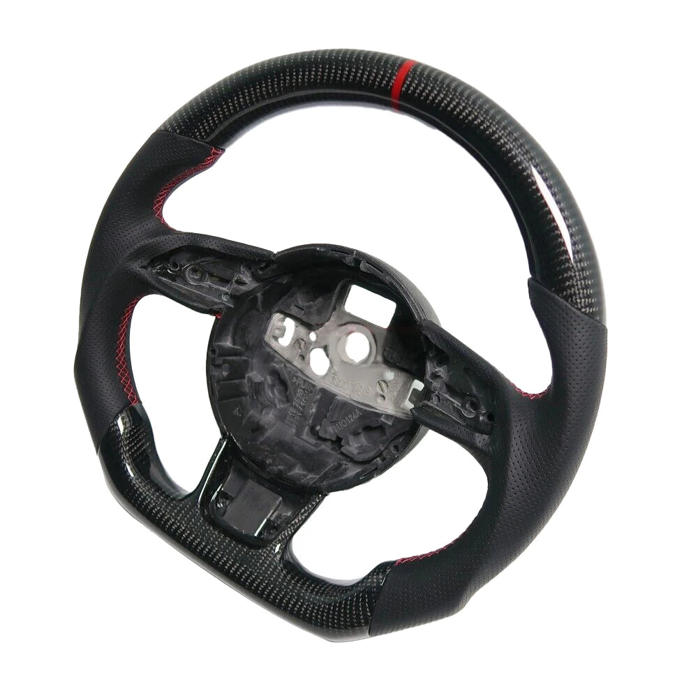 Audi RS3 / RS4 / RS5 / A3 / A4 2017-2022 Carbon Fibre and Leather Sport Steering Wheel - Black