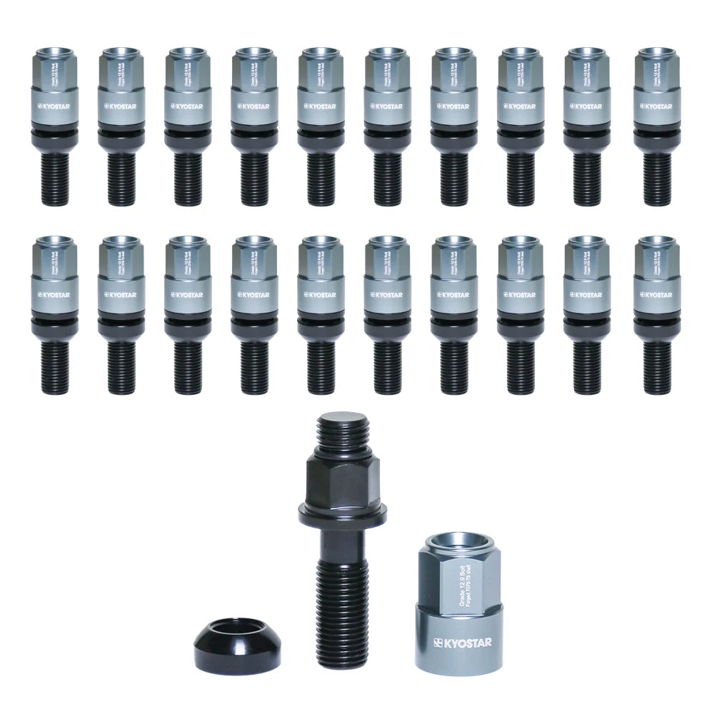 M14x1.5 Closed End Ball Seat Lug Bolts for Mercedes-Benz - Black, Red, Purple