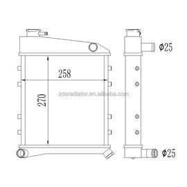 Tube Radiator for Mini Cooper Austin Rover 1967 Core Size 270*258*40mm