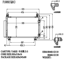 Load image into Gallery viewer, AC Condenser for 2007-2012 Toyota OE 88460-52110/88460-52130