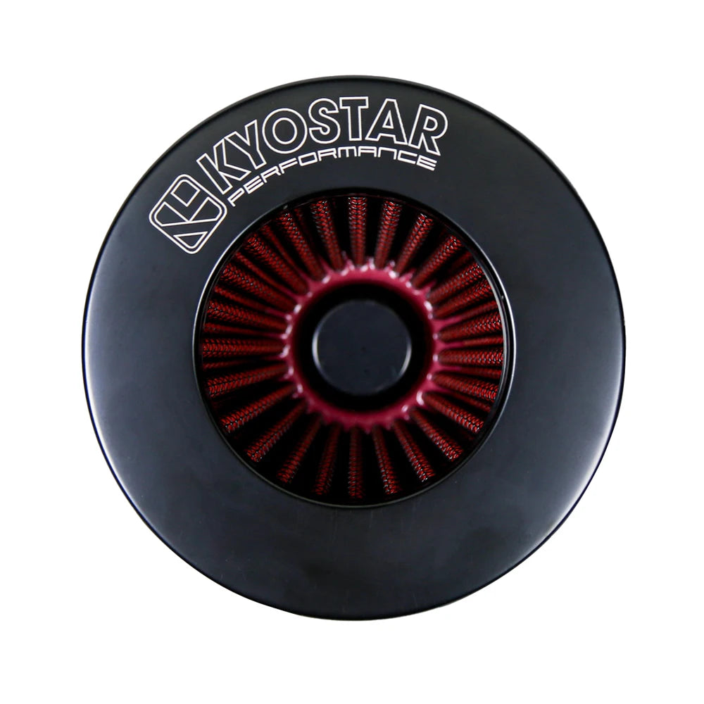 Universal 3 inch High Flow Cone Air Filter - Black / Red