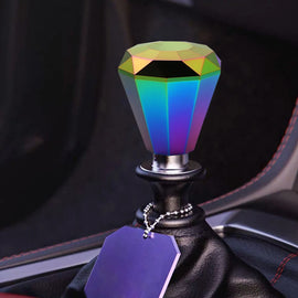Universal Neo Chrome Aluminium Diamond Gear Shift Knob with M8 / M10 / M12 Adaptors - Automatic