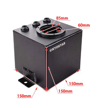 Load image into Gallery viewer, Universal 2L Aluminium Fuel Surge Tank with 6AN Fittings