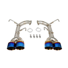 Load image into Gallery viewer, Subaru WRX / WRX STI 2015-2021 Stainless Axle-Back Muffler Delete Exhaust with Blue Burnt Quad Tips