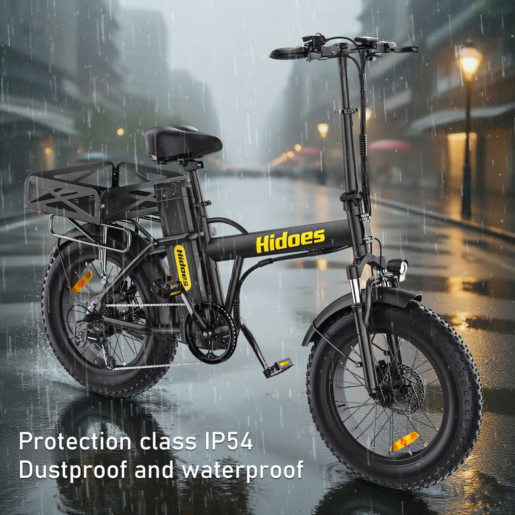 Cargo Electric Bike Hidoes F3 Pro 20 Inch Fat Tyre Cargo eBike with 26Ah Long Range Battery, Heavy Load Rear Basket & Hydraulic Disc Brakes