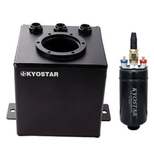 Load image into Gallery viewer, Universal 2L Aluminium Fuel Surge Tank with External Fuel Pump and Polished AN Fittings