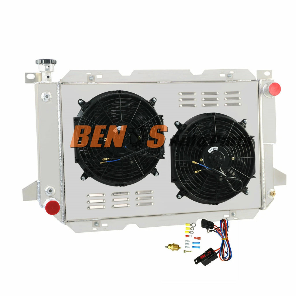 4 Row Radiator with Shroud Fan and Relay for 83-97 Ford F-Series Bronco V8