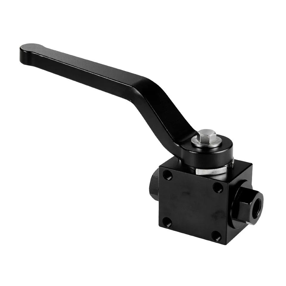 Black and Red Billet Aluminium 1/8 inch NPT Brake Line Lock Shut Off Valve