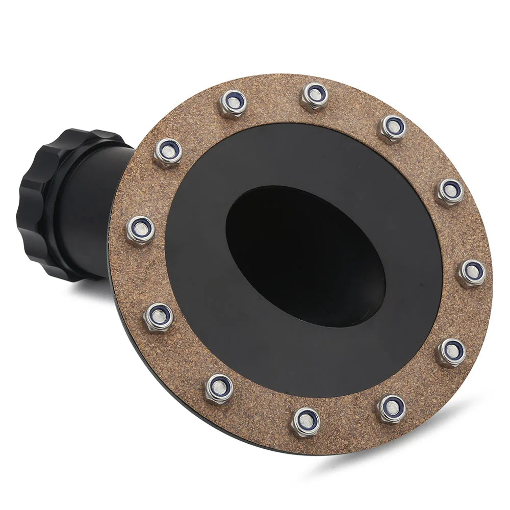Universal Billet Aluminium Fuel Cell Filler Neck and Cap - 45 Degree, 12 Bolt Flange, 45mm ID