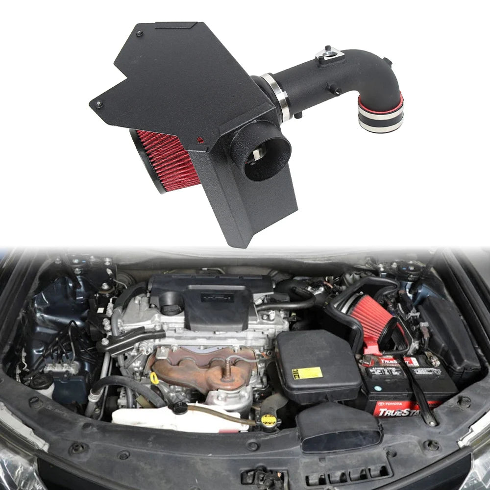 High-Flow Aluminum Tube Cold Air Intake Heat Shield Included 100% Fit with MAF Transducers for Toyota /Camry L4-2.5L2012