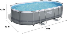 Load image into Gallery viewer, Bestway Power Steel Oval Metal Frame Above Ground Outdoor Swimming Pool Set