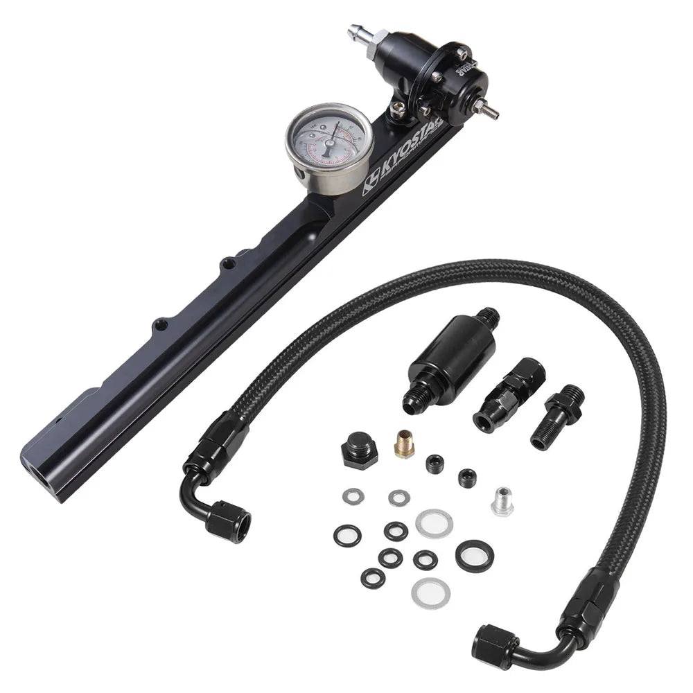 KYOSTAR 1/2" Fuel Bore 1000 HP Aluminum Fuel Rail Kit for Honda Integra Civic Del Sol Si B16A B18C B20B B20Z AN6 Fitting