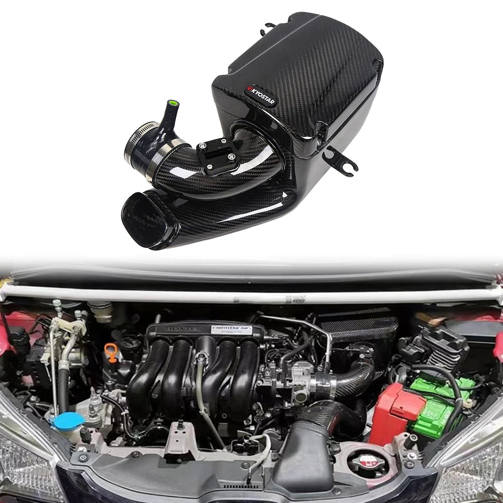 KYOSTAR High Quality Dry Carbon Fiber Cold  Air Intake System For Honda Jazz /Honda Fit GK5 1.5L 2015-2020