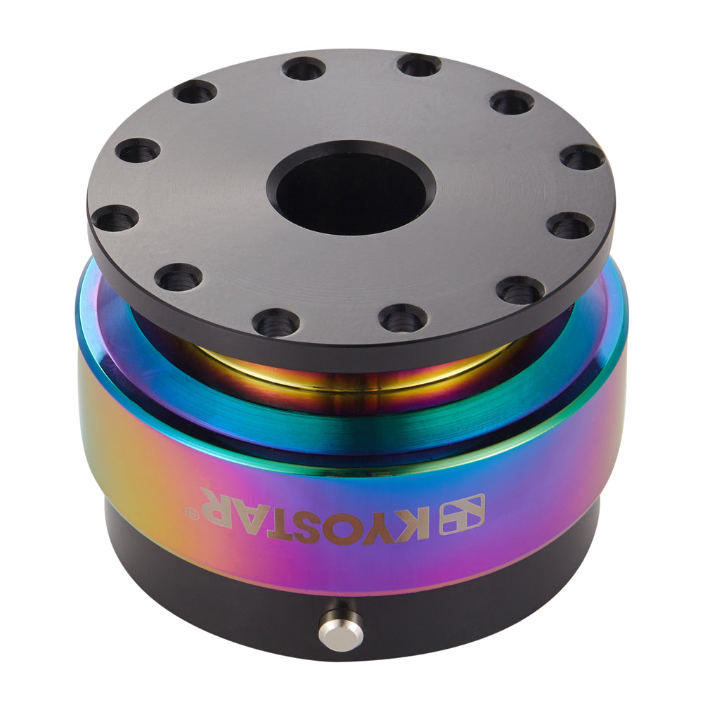 KYOSTAR Neo Chrome Black Racing Sport Quick Release Control Hub Universal Aluminum Car Steering Wheel