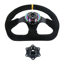 Load image into Gallery viewer, KYOSTAR Neo Chrome Universal Aluminum 6-Holes D Shaped Lock Steering Wheel Quick Release Hub Adapter