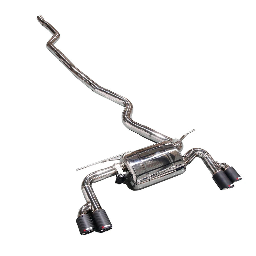KYOSTAR Valvetronic Cat-Back Exhaust System Quad MP Style Tips Fit BMW 3 Series F30 F31 320i 330i B48 2.0T Stainless Ste