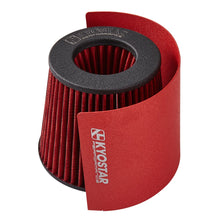 Load image into Gallery viewer, Kyostar Universal Steel Cone Air Filter 2.5''-5'' Red Heat Shield Cover for Air Intake Filters