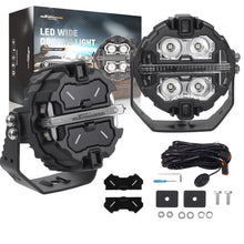 Load image into Gallery viewer, Universal 3.5" LED Fog Driving Headlights, Auxiliary DRL, 160W, White + Amber, for Off-Road Sport