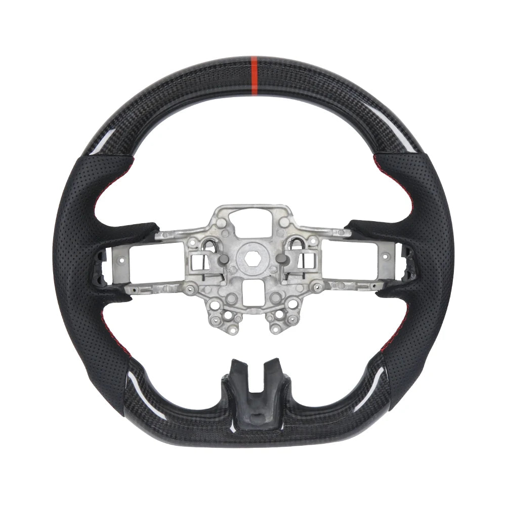 Real Carbon Fiber Flat Sport Steering Wheel Fit for Ford Mustang 2018-2024 Shelby GT500/GT350