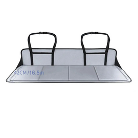 Foldable Car Camping Head Block with Storage Flannel Sleeping Pad Grey-0