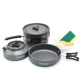 Portable Camping Cookware Set Outdoor Tableware Kit Black-0