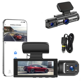 1080P WiFi Dual Lens Dash Cam Front Rear Car DVR Black-0