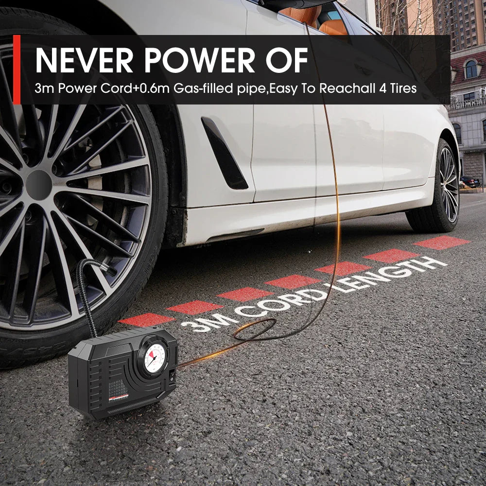 Mini Electric Air Pump 20L/Min Portable Tire Inflator Black-2