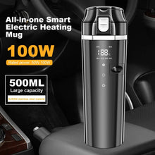 Load image into Gallery viewer, Smart Car Heating Mug with Digital LCD Display 500ML Stainless Steel Black-1