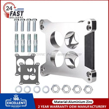 Load image into Gallery viewer, Edelbrock 2696 Carburetor Adapter Plate Four Hole Square-Bore to Square-Bore Adaptador 4 BBL Carb to Quadrajet Base Manifolds