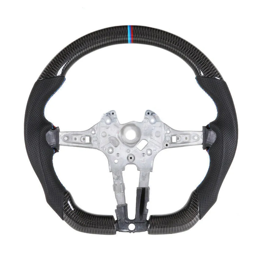 Steering Wheel Carbon Fiber Nappa Prefoed Leather Car Racing Steering Wheel Compatible for BMW M3 F30 F20 F22 F25 F32,F3
