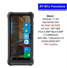 Load image into Gallery viewer, Windows 11 Rugged PDA Tablet | 6.5&quot; Display, Intel N5100, 8GB RAM, 128GB Storage, IP67 Waterproof Handheld Industrial Data Collector