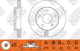 Front Rotors For Mazda Nissan