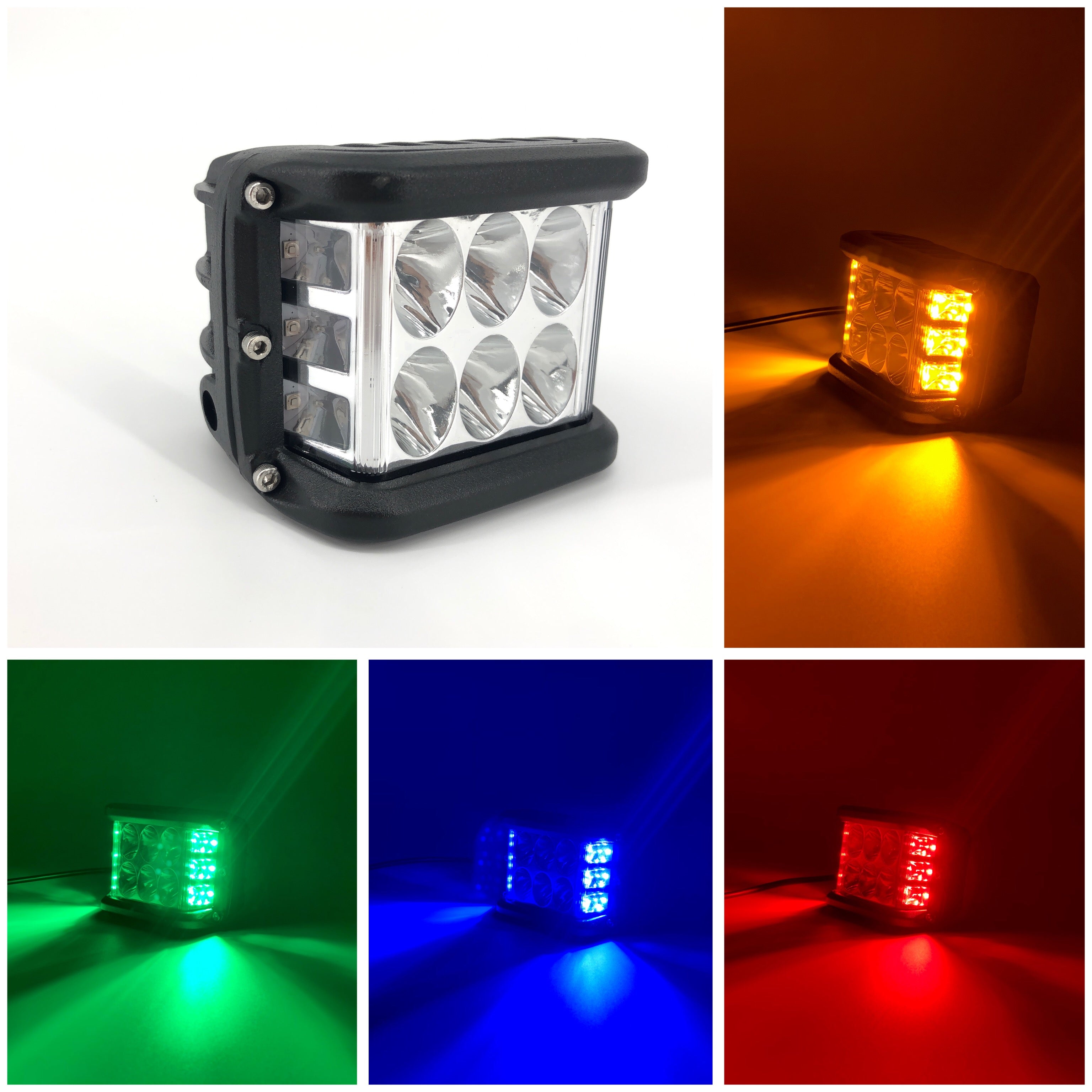 3.75'' side shooter led pod lights ditch light for trucks, trailers, jeep, atv, utv, 4x4, emergency vehicles (2 pack)-0