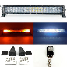 Load image into Gallery viewer, Ultra Bright Strobe Cree Straight Light Bar- Solid white in the middle, strobe amber/red/blue/green in the both end sides-0