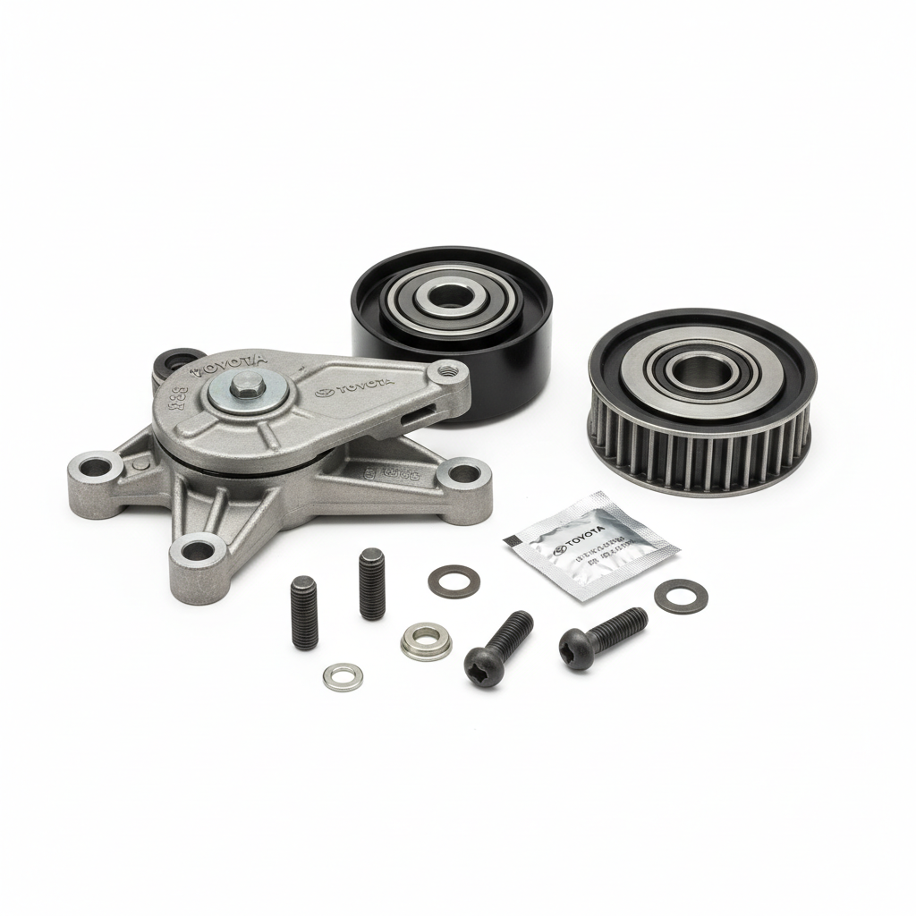 Timing belt tensioner and idler pulley