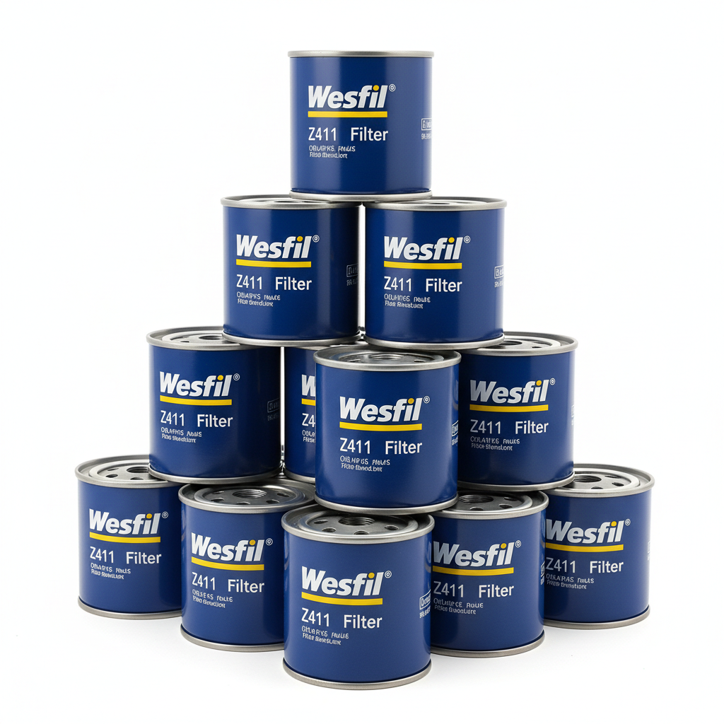 Wesfil Z411 oil filters stacked arrangement