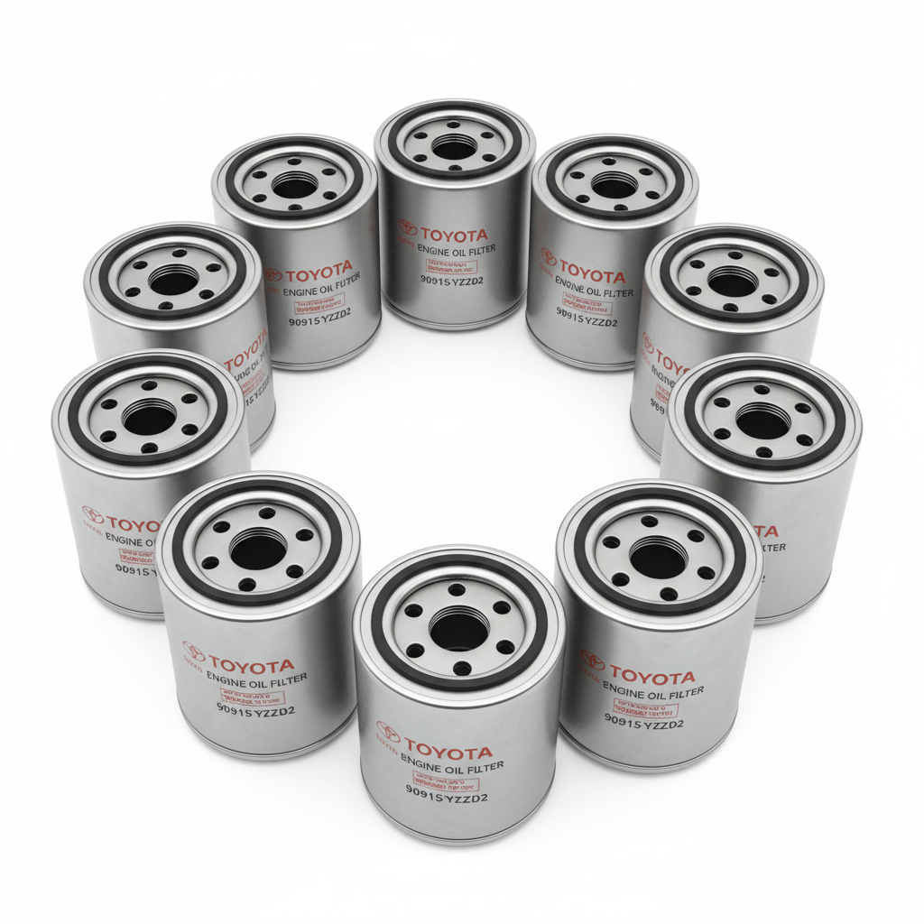 Toyota oil filters in circular pattern