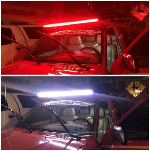 Dual Color 4D Lens Strobe Straight Single Row Led Light Bar-1