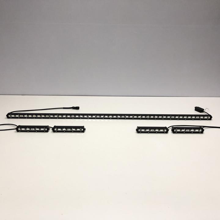 1 Ultra Slim Strobe Light Bar Sync with 4 Packs 7" Light Bar-1