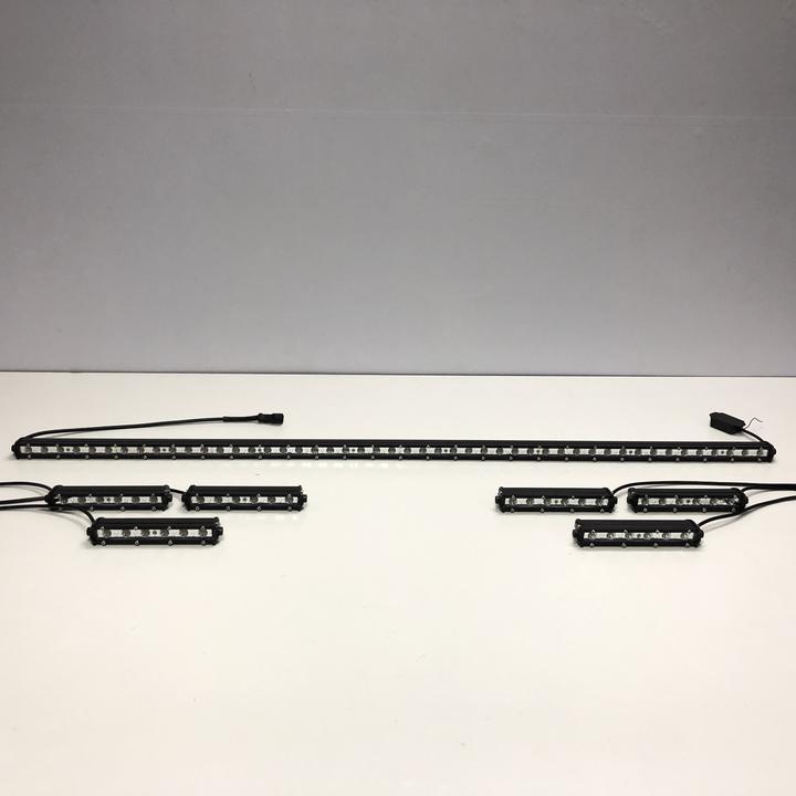 1 Ultra Slim Strobe Light Bar Sync with 4 Packs 7" Light Bar-2