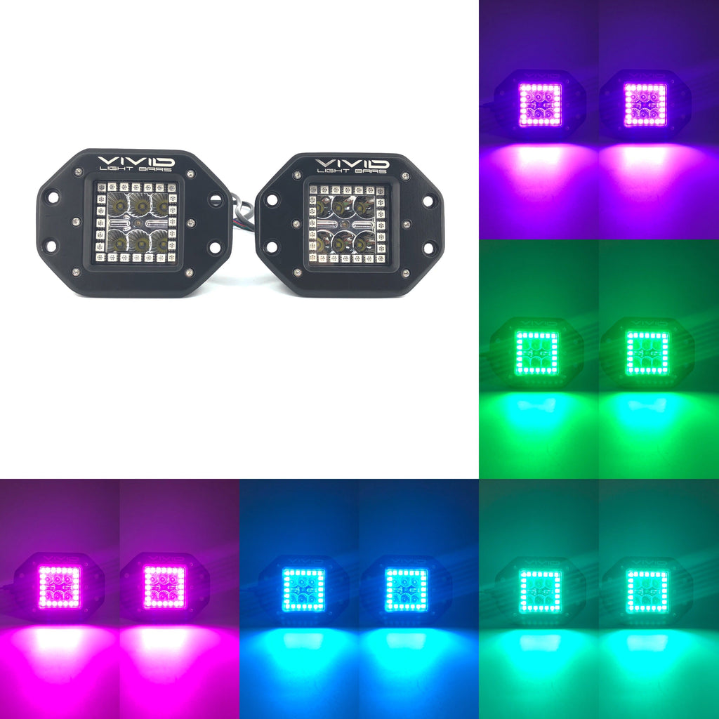 3.2" 30W RGB Flush Mount Led Pod Lights-2