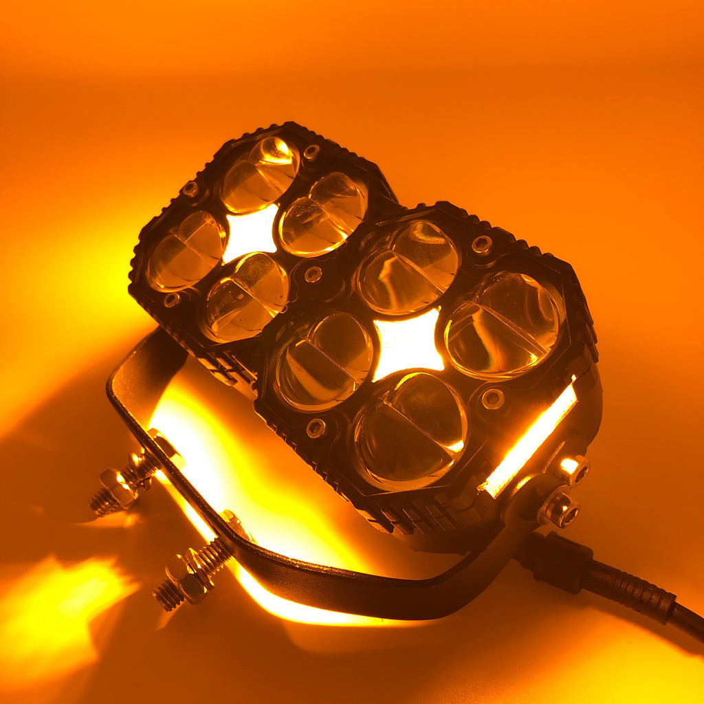 3-Inch 80W Four-Leaf Clover Spotlight – Dual Color LED Off Road Lights-4