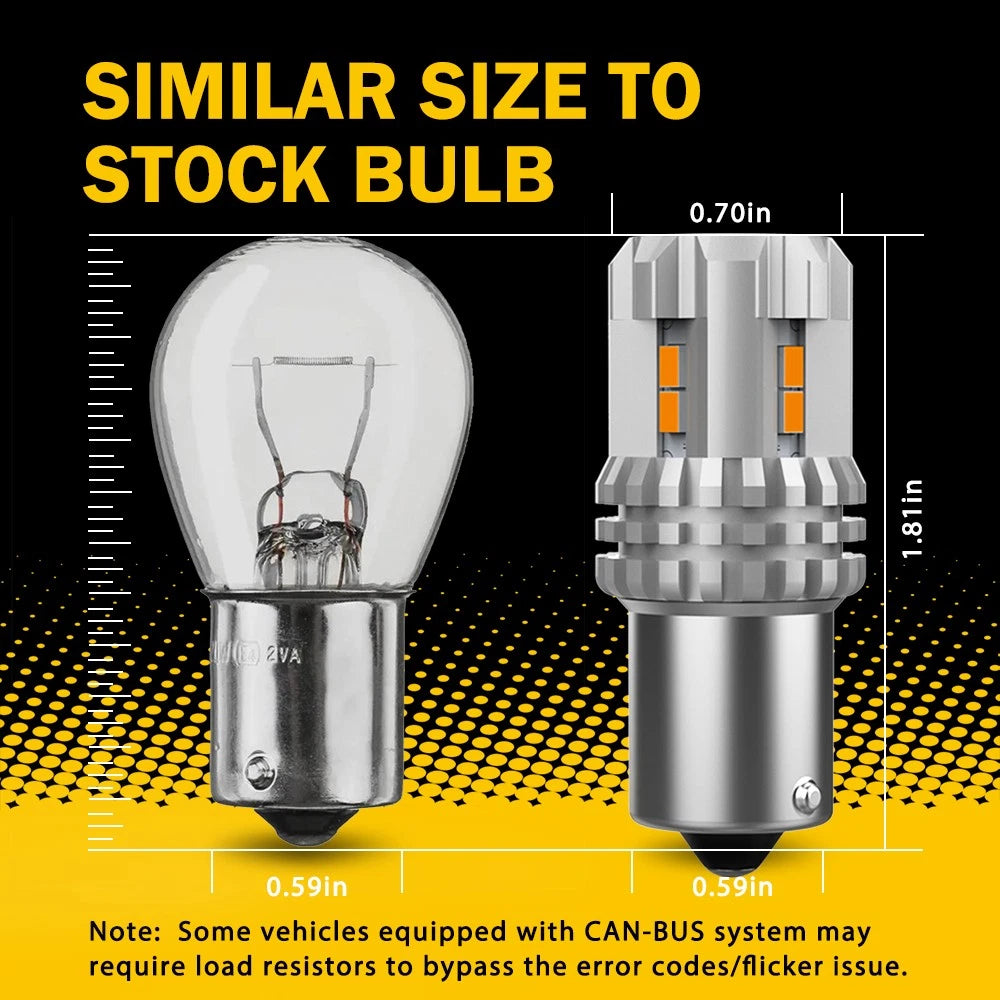2-10x BA15S 1156 P21W LEDS TURN SIGNAL LIGHT INDICATOR CANBUS BULB GLOBE AMBER A