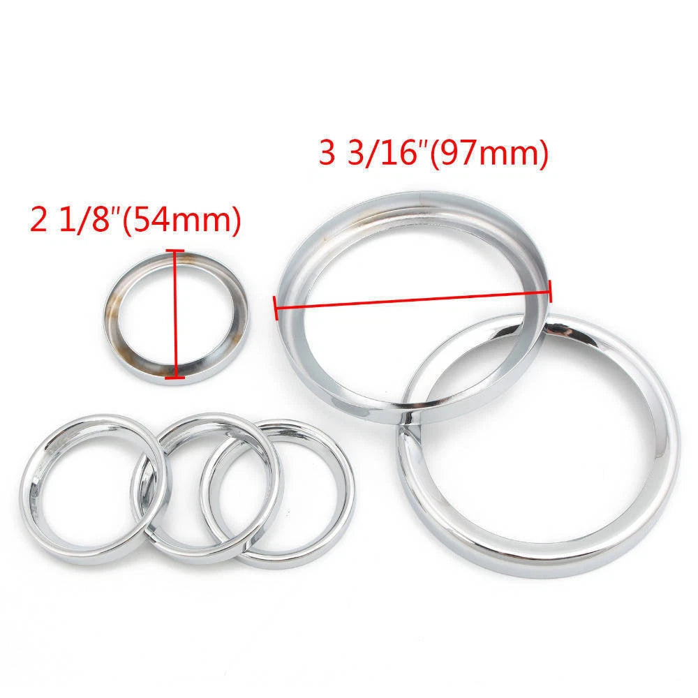 6pcs Instrument board Burst Gauge Bezel For Harley Electra Glide Street Glide ST