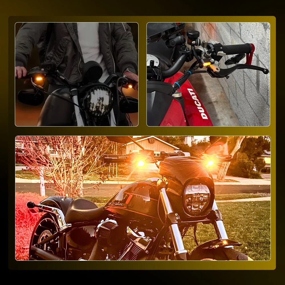 For Softail 2000-2014 LED Turn Signal Light Mini Indicator Light Blinker 2PCS