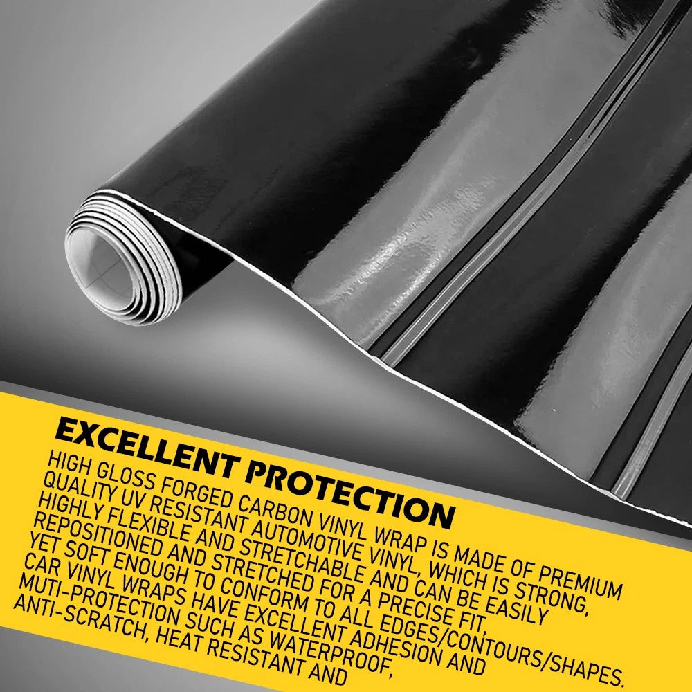 Bubble Free Polish Gloss Black Vinyl Film Wrap Auto Body Cars Decals 1.5Mx30CM